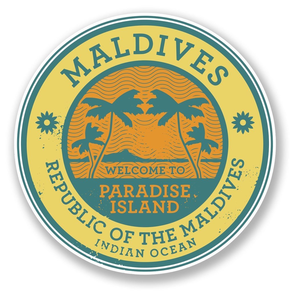 2 x 10cm/100mm Maldives Vinyl SELF Adhesive Sticker Decal Laptop Travel Luggage Car Bike Sign Fun #6491