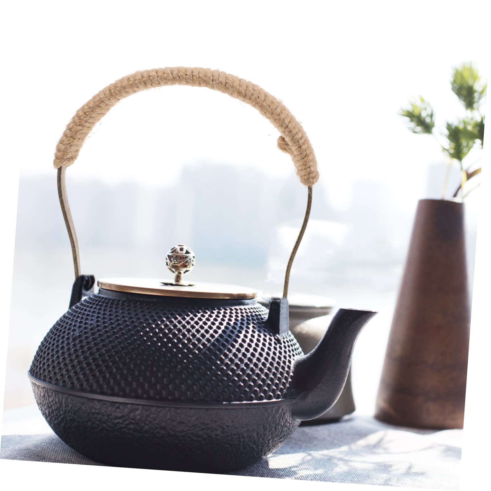 Mango Tetera Reemplazo Resistente Al Calor Para Tetera Cerámica Diseño Rústico Con Cuerda De Cáñamo Mediano Accesorio Ergonómico Para Cocina Japonesa y Coreana