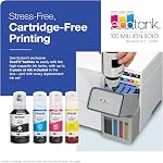 Imprimante couleur tout-en-un sans fil Epson EcoTank ET-3930 avec jusqu'à 3 ans d'encre, réservoirs rechargeables, parfaite pour la maison, 18 ppm, écran couleur de 2,4", impression recto verso automatique – Blanc
