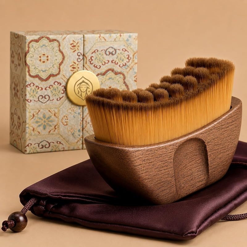 Pincel de Madeira para Contorno Facial Cheersendex com Estojo e Bolsa