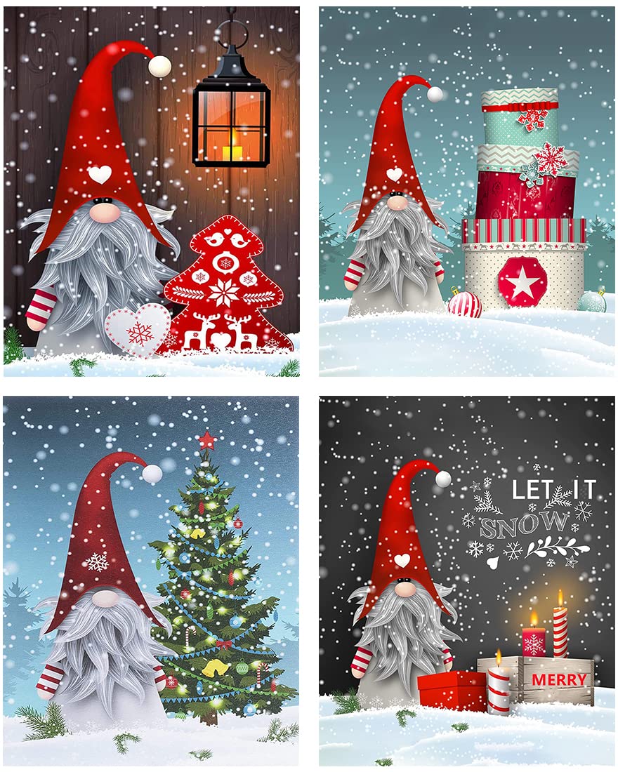 Kose Chirstmas Paint by Numbers for Adults Beginner and Kids,4 Pack