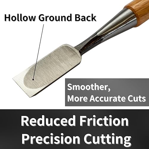 Miniatura 4 de Cincel japonés de 0.945 in 1 pulgada Oire Nomi, cincel de madera profesional para carpintería, mango de roble rojo japonés, fabricado en Japón