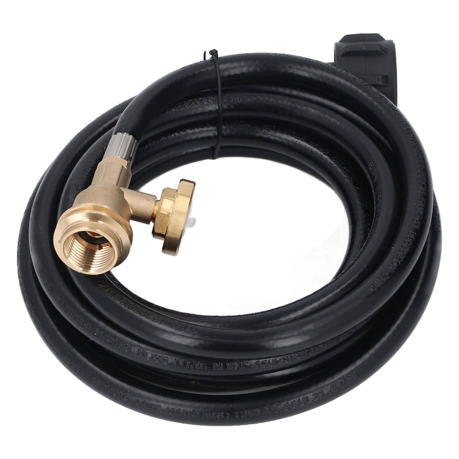 Manguera de extensión de Gas de 12 pies con manómetro y Detector de Fugas Compatible con Conexiones QCC 1 Tipo 1 Hembra y Pol Macho para Parrilla y Calentador de Barbacoa