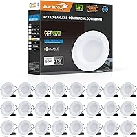Vista 15 de Luz de techo empotrable LED comercial de 8 pulgadas con caja de conexión, potencia ajustable 16/21/27W, 3 colores seleccionables 3000K-5000K
