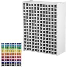Marker Organizer Holder for 180 Markers, Art Supply Storage Rack with Adjustable Dividers, Desktop Pen Holder for Colored Pencils and Brushes, White