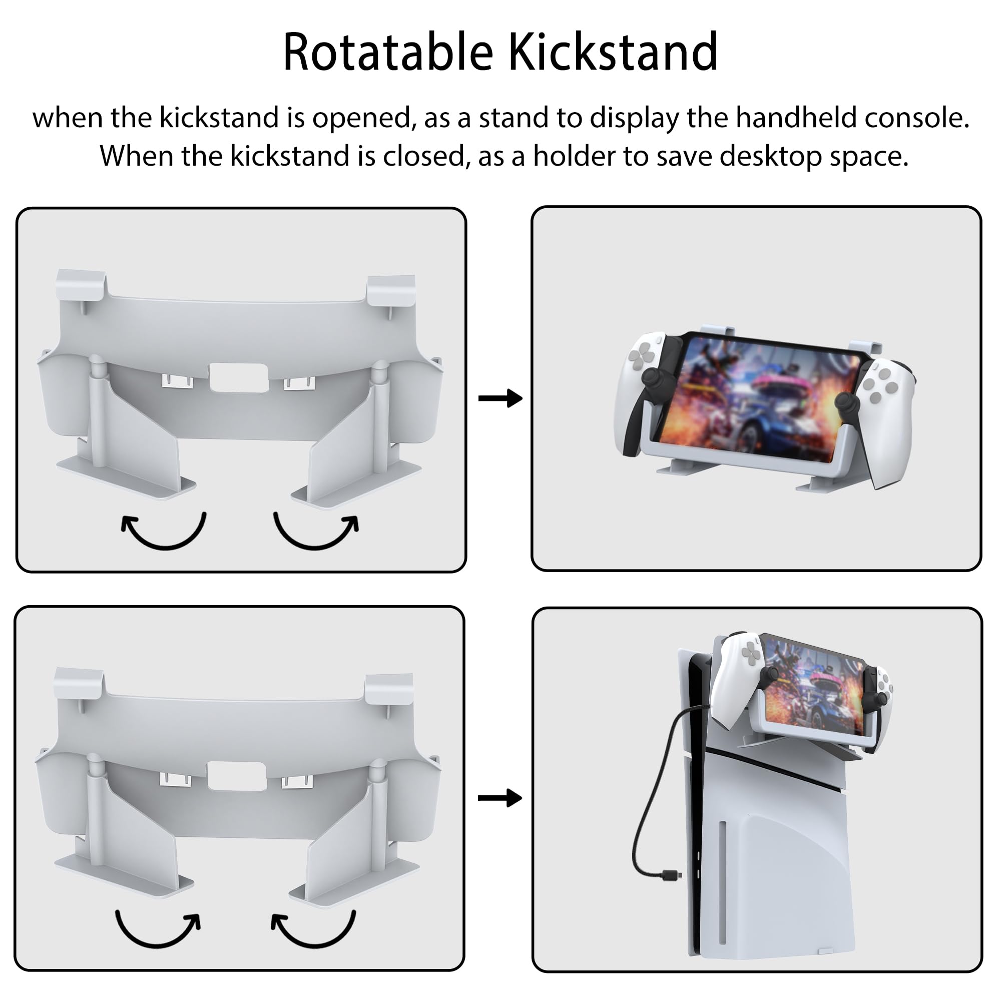 Dobewingdelou Supporto di ricarica compatibile con PlayStation Portal, supporto a doppio uso con ricarica magnetica per lettore remoto P5 Portal