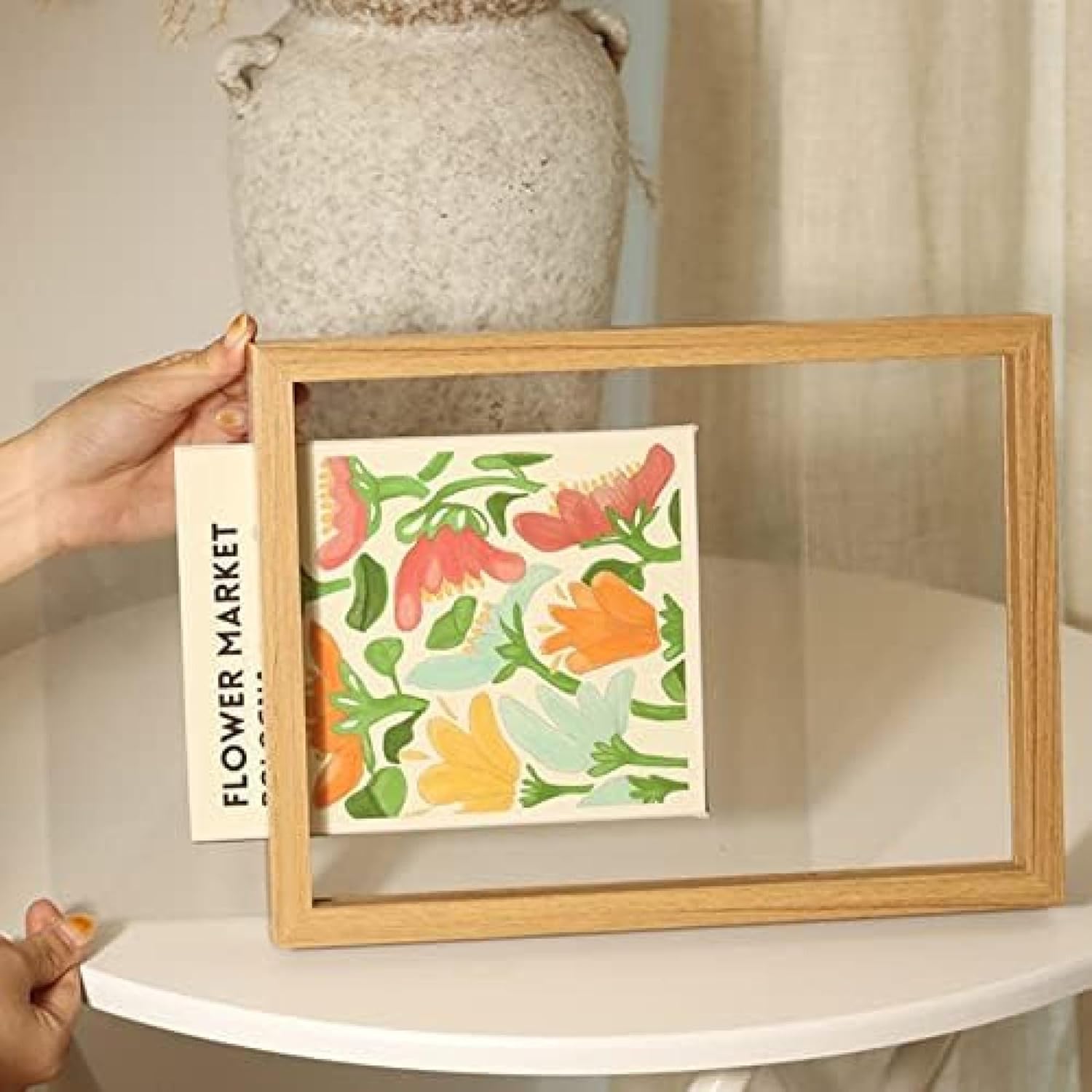 Cadre Photo Rotatif Double Face En Bois – Format 10x15 Cm, Rotation 360°, Pour 2 Photos, Cadeau Déco