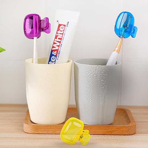 Miniatura 7 de Eaezerav Paquete de 4 fundas para cepillos de dientes, protector de cepillo de dientes, clips portátiles de plástico para cepillos de dientes, funda
