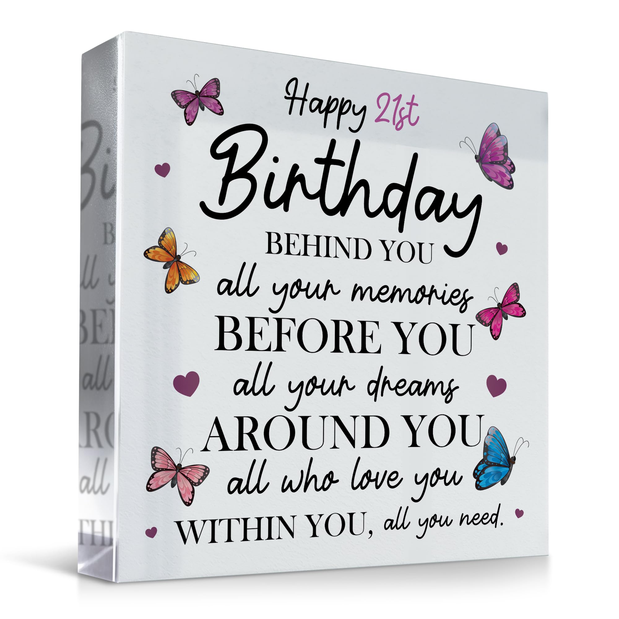 Red Ocean Beautiful 21st Birthday For Friend Daughter Granddaughter Best Friend Niece For 21st Birthday Acrylic Plaque Women Novelty Her