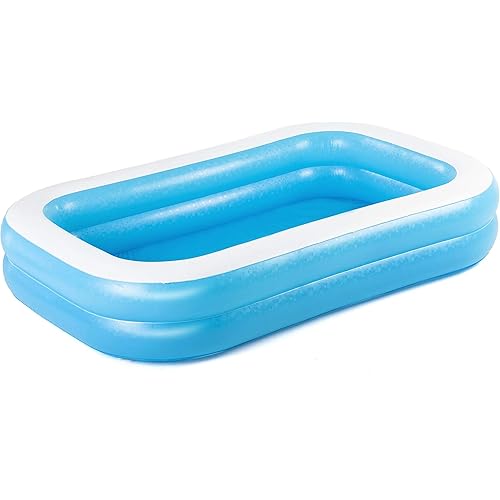 Bestway 54006 Family Rectangular Inflatable Pool, 262 x 175 x 51 cm, Blue/White