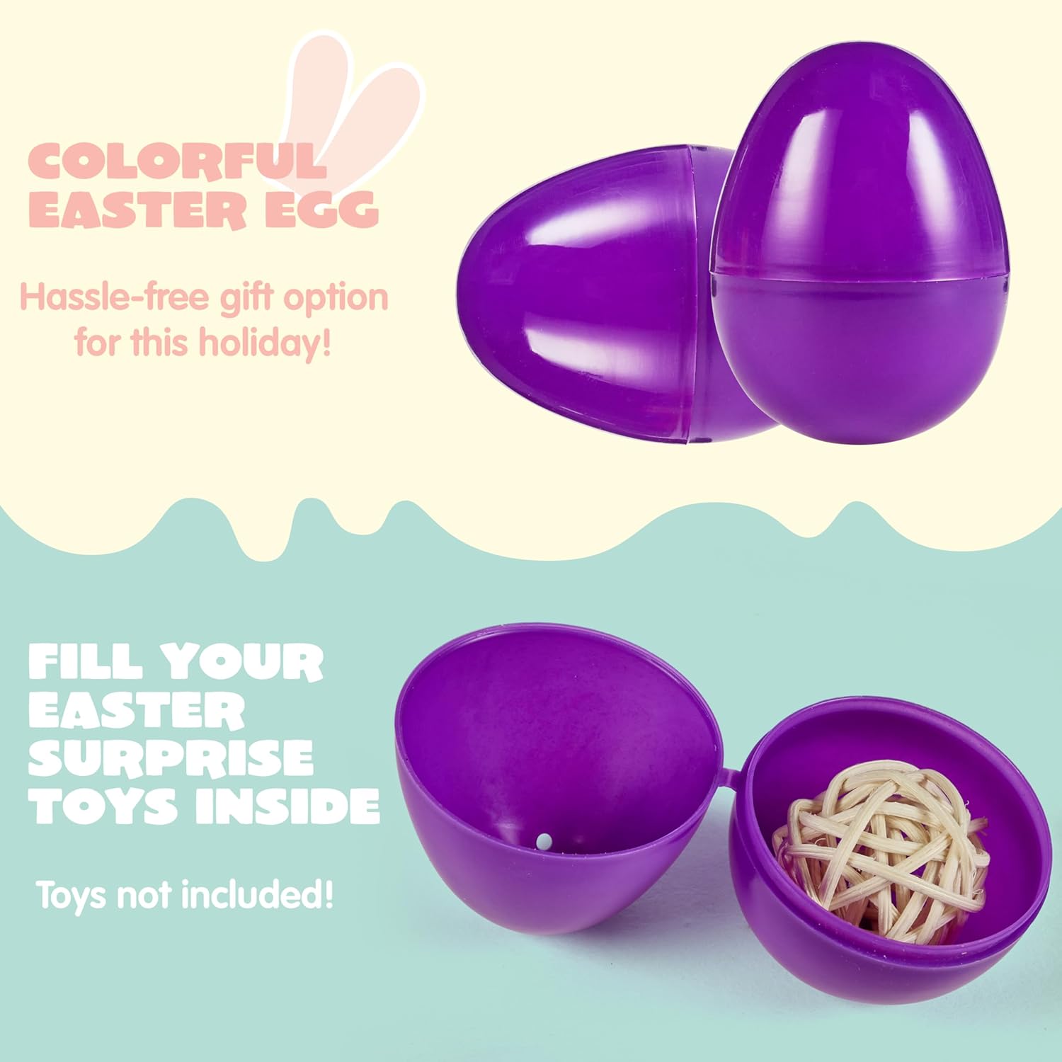 JOYIN 1000 PCS 2.3" Easter Eggs, Empty Plastic Eggs Fillable Colorful Bright Eggshell Bulks for Easter Hunt, Filling Treats, Party Favor, Basket Stuffers, Classroom Prize Supplies