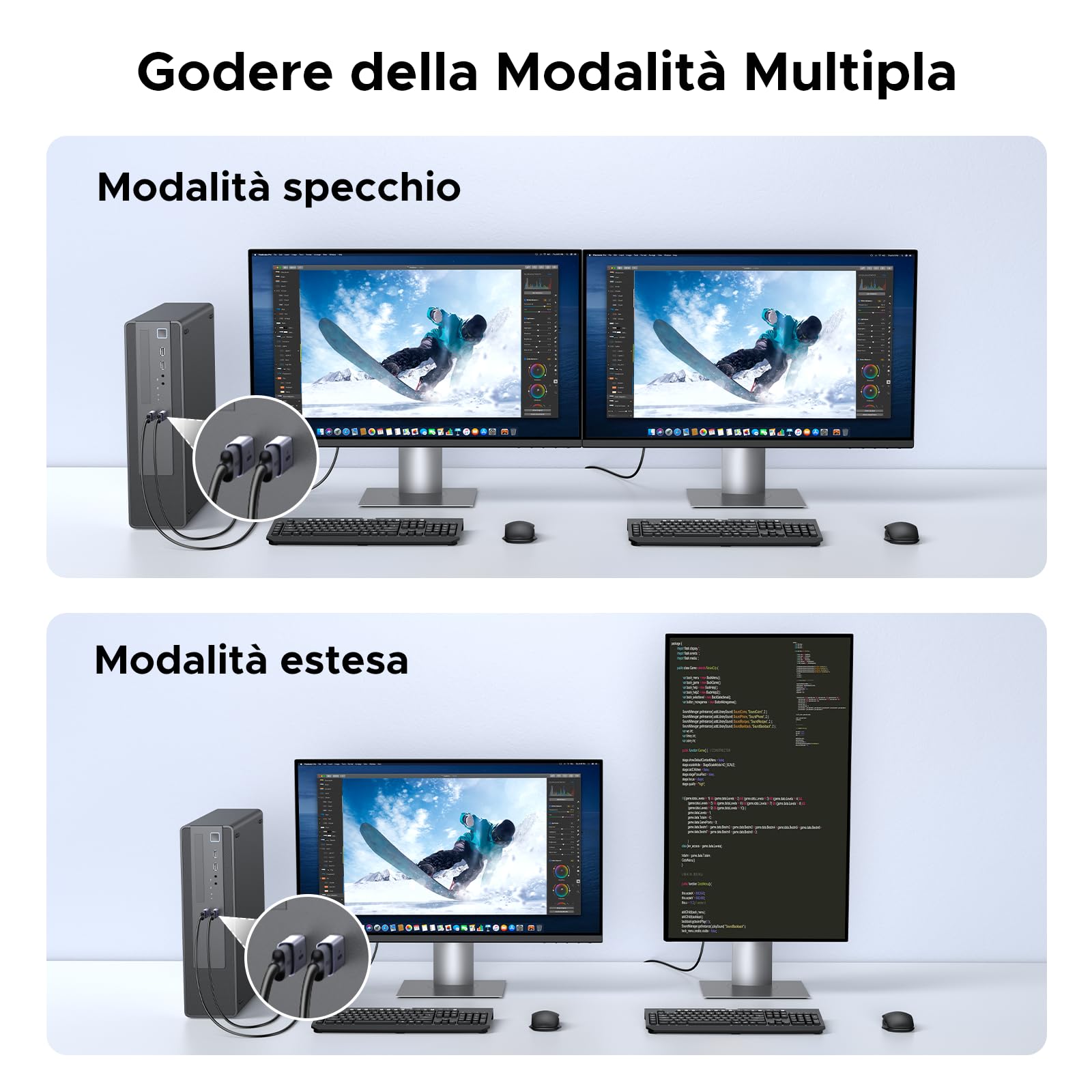 UGREEN Adattatore DisplayPort a HDMI Unidirezionale 4K 30Hz 2K 60Hz 1080P 120Hz Convertitore Alluminio 2 Pezzi