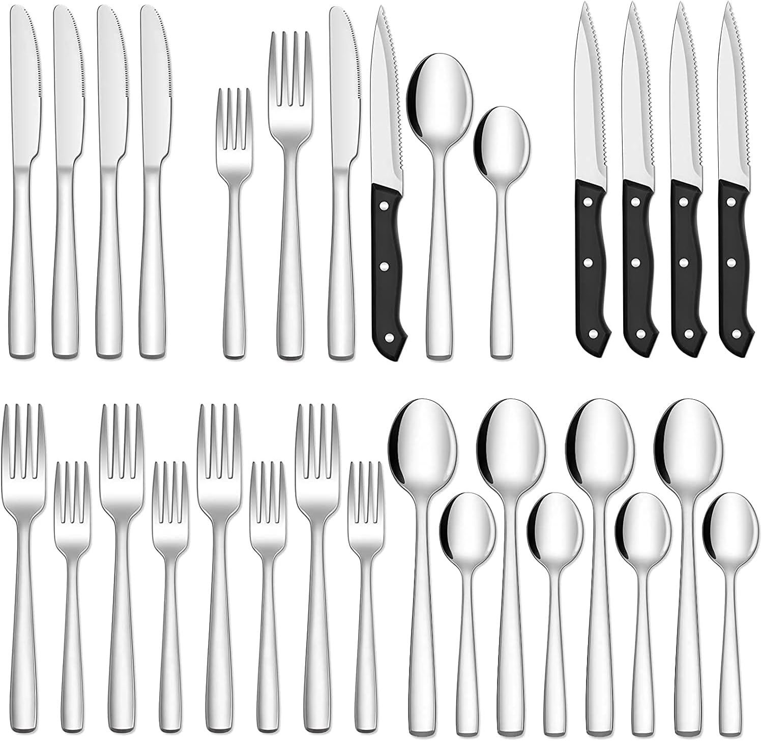 Hiware 24-piece Stainless Steel Silverware Set for Home