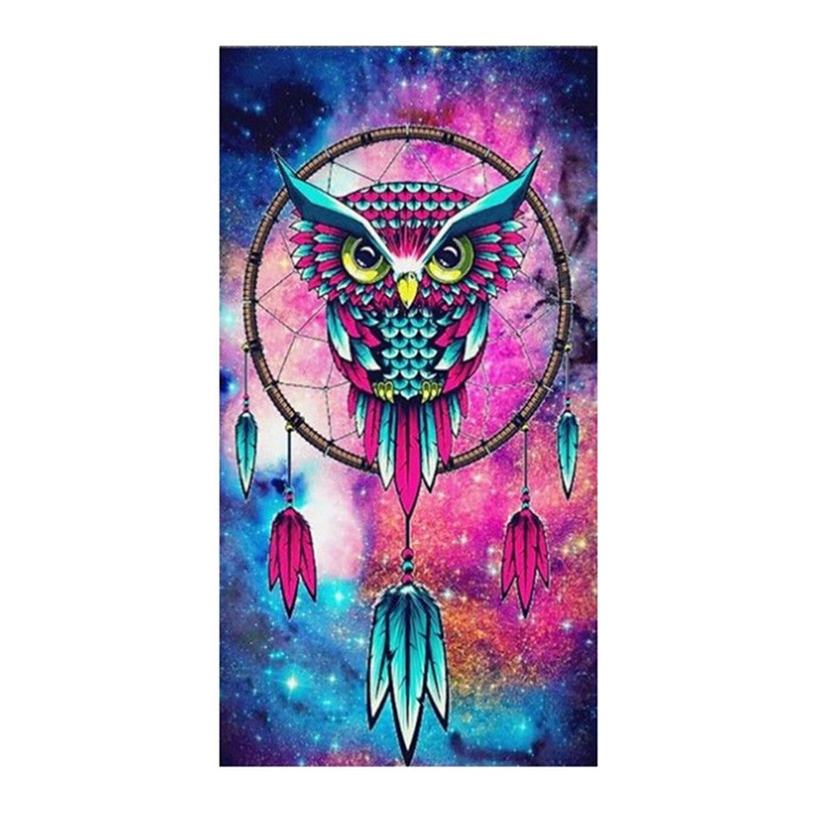 DIY 5D Diamond Painting Pełne zestawy fioletowa sowa diamentowa malowanie według liczb duży pełny kryształ dżetów haft krzyżykowy mozaika płótno ściana sztuka dekoracja kwadratowa wiertarka, 80 x 160 cm