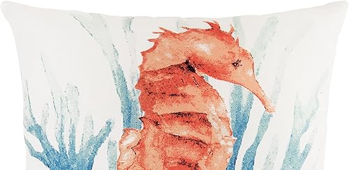 Miniatura 4 de C&F Home Marino Seahorse - Almohada para interiores y exteriores, 18 x 18 pulgadas, color blanco