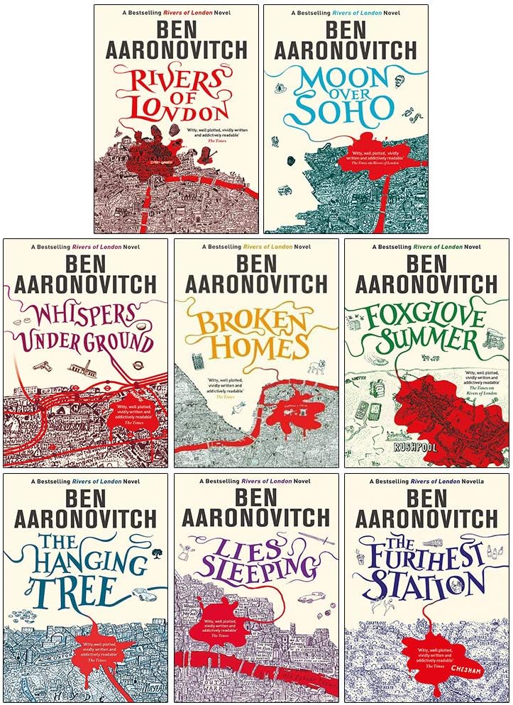 Ben Aaronovitch Rivers of London Series Collection 8 Books Set (Rivers of London,Moon Over Soho,Whispers Under Ground,Broken Homes,Foxglove Summer,The Hanging Tree,Lies Sleeping,False Value)