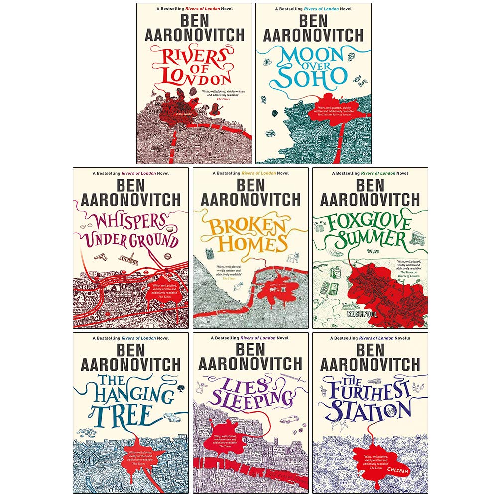 Ben Aaronovitch Rivers of London Series Collection 8 Books Set (Rivers of London,Moon Over Soho,Whispers Under Ground,Broken Homes,Foxglove Summer,The Hanging Tree,Lies Sleeping,False Value)