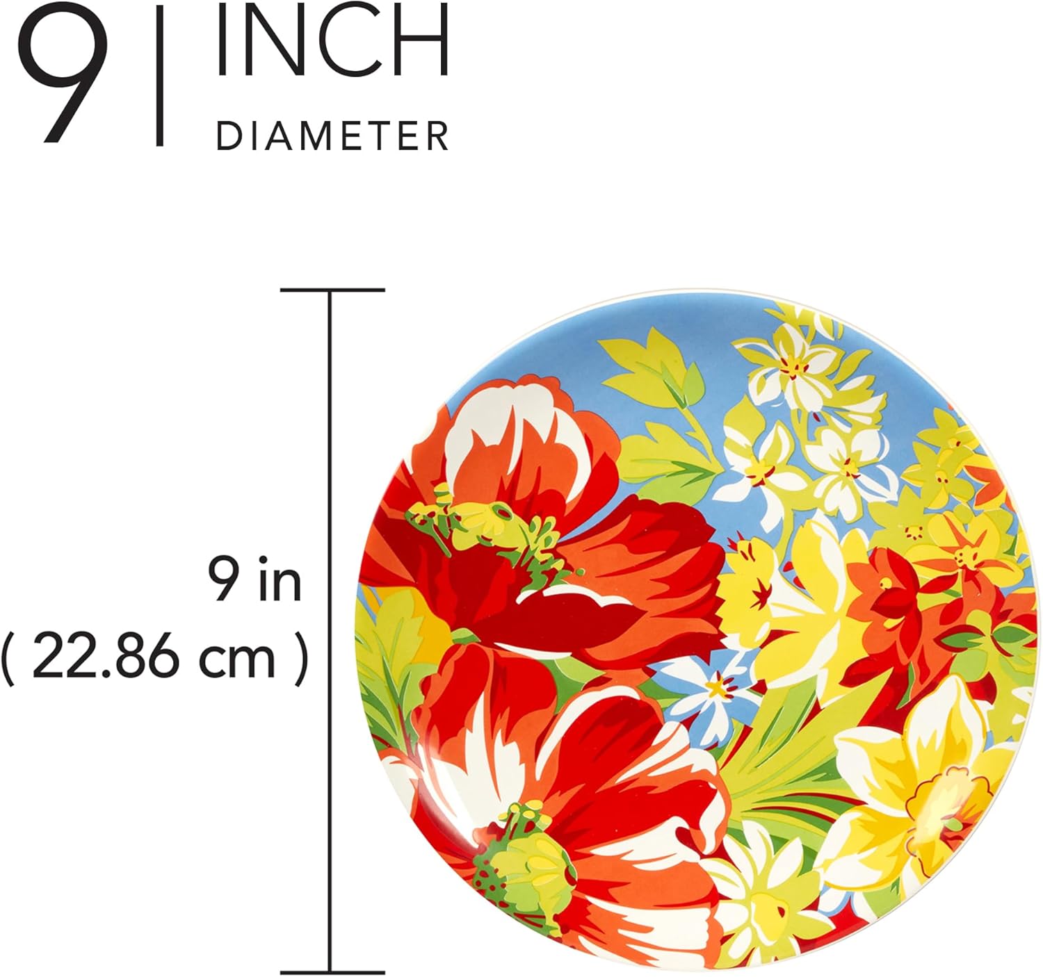 Certified International Blossom 9" Salad/Dessert Plates,Set of 4