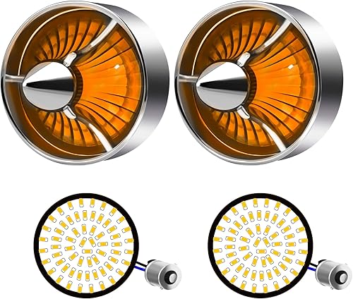 Miniatura 10 de FATECIM Cubiertas de luz de señal de giro de 2 pulgadas, reemplazo de turbina, lentes ahumadas con clip para Softail Street Road Glide Fat Boy