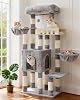 Gitelsnour Cat Tree for Indoor Cats Large Adult, Heavy Duty Cat Tree for Large Cats 20 lbs, Cat Condo with Big Wooden Perch, Cat Tower with 14 Scratching Posts, Hammock, Light Gray GCT023W