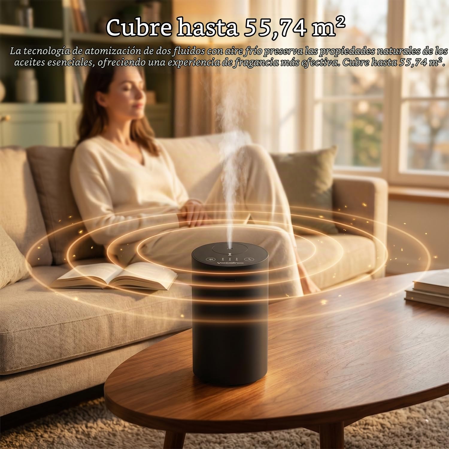 Difusor de aceites Esenciales sin Agua, Mini difusor portátil para aromaterapia, con Aceite perfumado para hoteles, 1/2/4 h/3 Niveles de Vapor para el hogar, el Dormitorio, el Coche y la Oficina