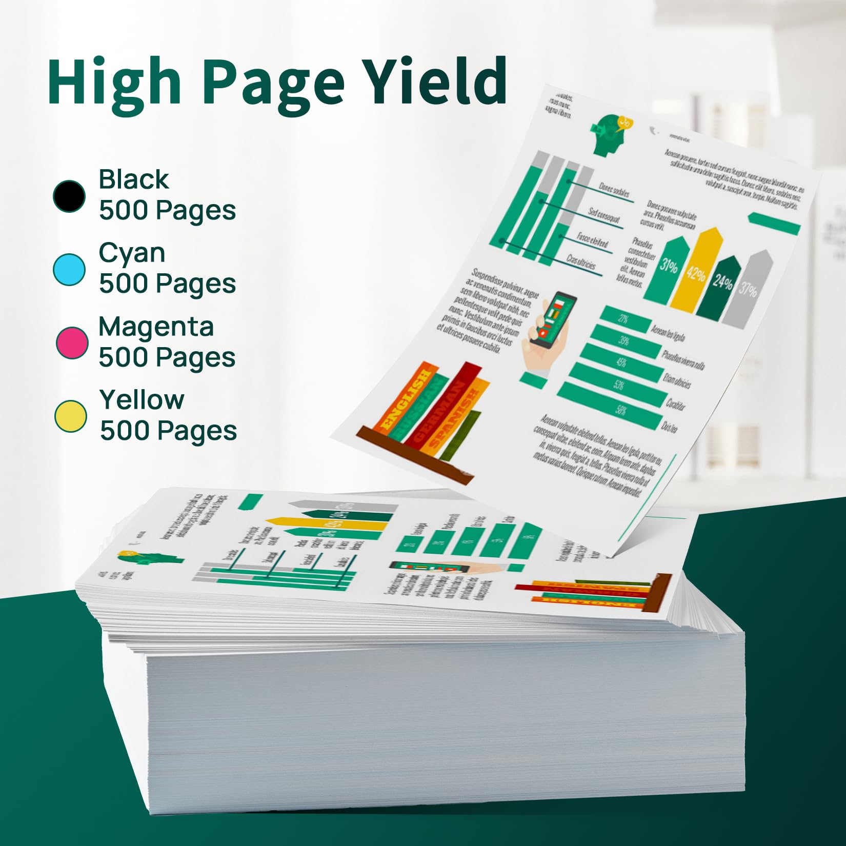 Yowell LC421XL Cartucce d'inchiostro Compatibili per Brother LC421 LC-421XL Multipack Cartucce per Brother DCP-J1050DW DCP-J1140DW MFC-J1010DW, Confezione da 8