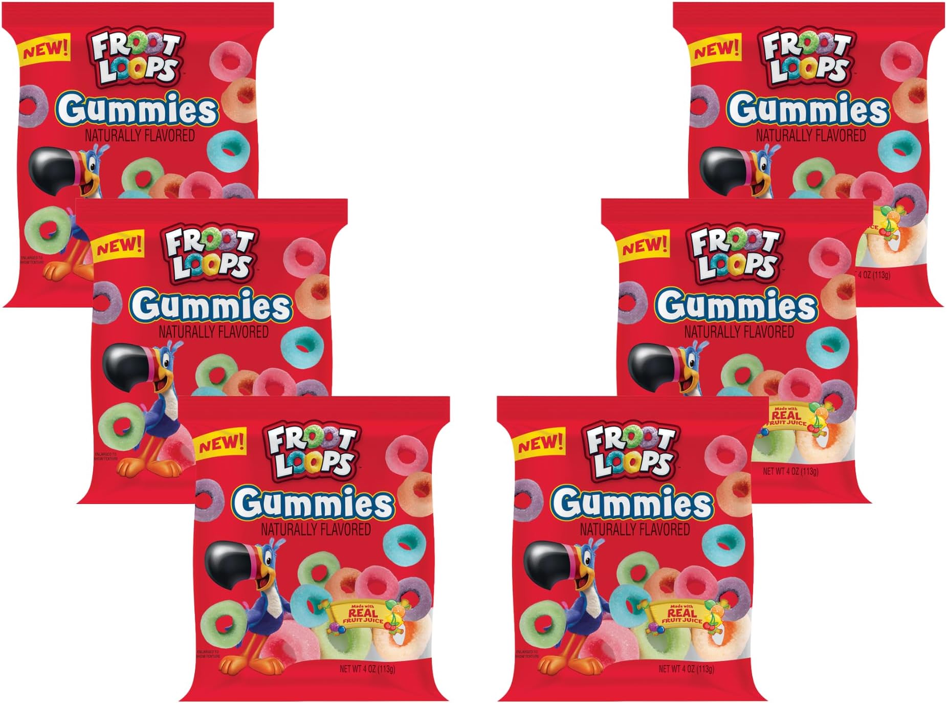 Froot Loops Gummies Easter Candy, Basket Stuffer or Holiday Party Favor, 4oz (Pack of 6)