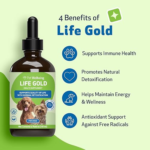 Miniatura 3 de Pet Wellbeing Life Gold for Dogs - Apoya la desintoxicación, la salud del sistema inmunológico, los antioxidantes, suplemento de hierbas formulado