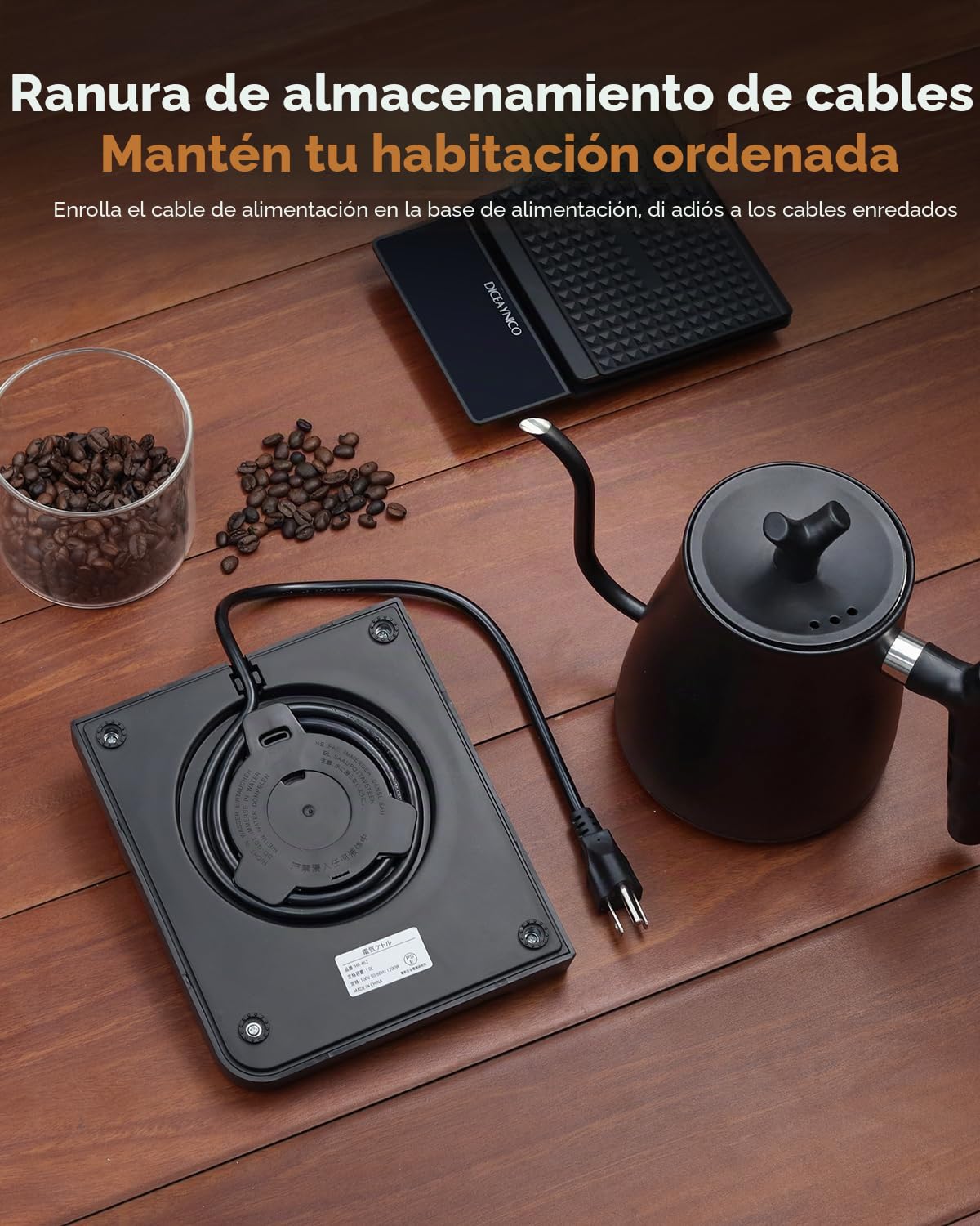 Hervidores eléctricos – Hervidor eléctrico de cuello de cisne con control de temperatura de 7 niveles, interior de acero inoxidable de 1 litro, calentamiento rápido de 1000 vatios