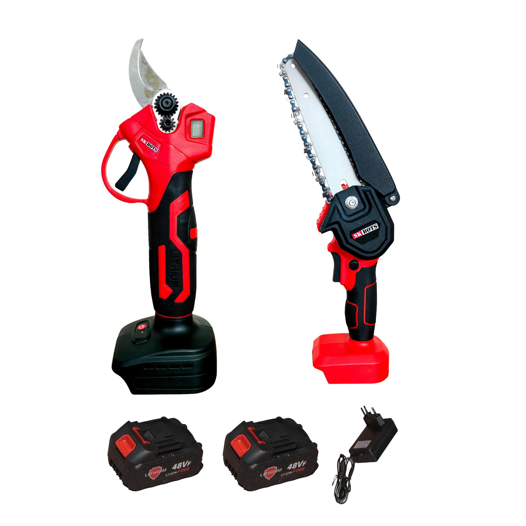 21V Cordless Mini Chainsaw & Electric Pruning Shear Combo Kit with 2x 4.0Ah Lithium Battery & Charger | Brushless Motor Garden Power Tool Set for Tree Cutting & Pruning-image-30