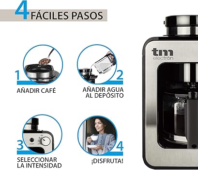 TMPCF020S Mini cafetera de Goteo 4 Tazas 6 Cups Acero Inoxidable3