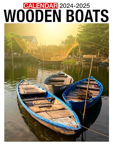 Wooden Boats Calendar 2024 - 2025 A 24-Month Calendar for Jan 2024 to December 2025, Organizing & Planning, Gift For Friends And Family