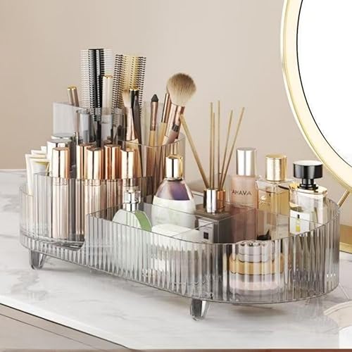 Vitrina giratoria de gran capacidad para cosméticos, organizador de mostrador de baño, almacenamiento de encimera, organizador de cosméticos para el