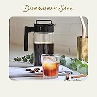 Vista 4 de Takeya Cafetera de café frío Tritan - Jarra hermética con tapa sin fugas - Elaborador de café frío sin BPA con mango de silicona - Jarra apta