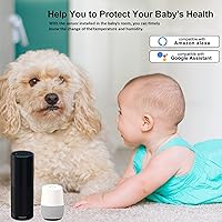 Vista 2 de PHOVOLT Sensor de termómetro higrómetro WiFi para el hogar, sensor de humedad inalámbrico para interiores y exteriores, con alerta de notificación