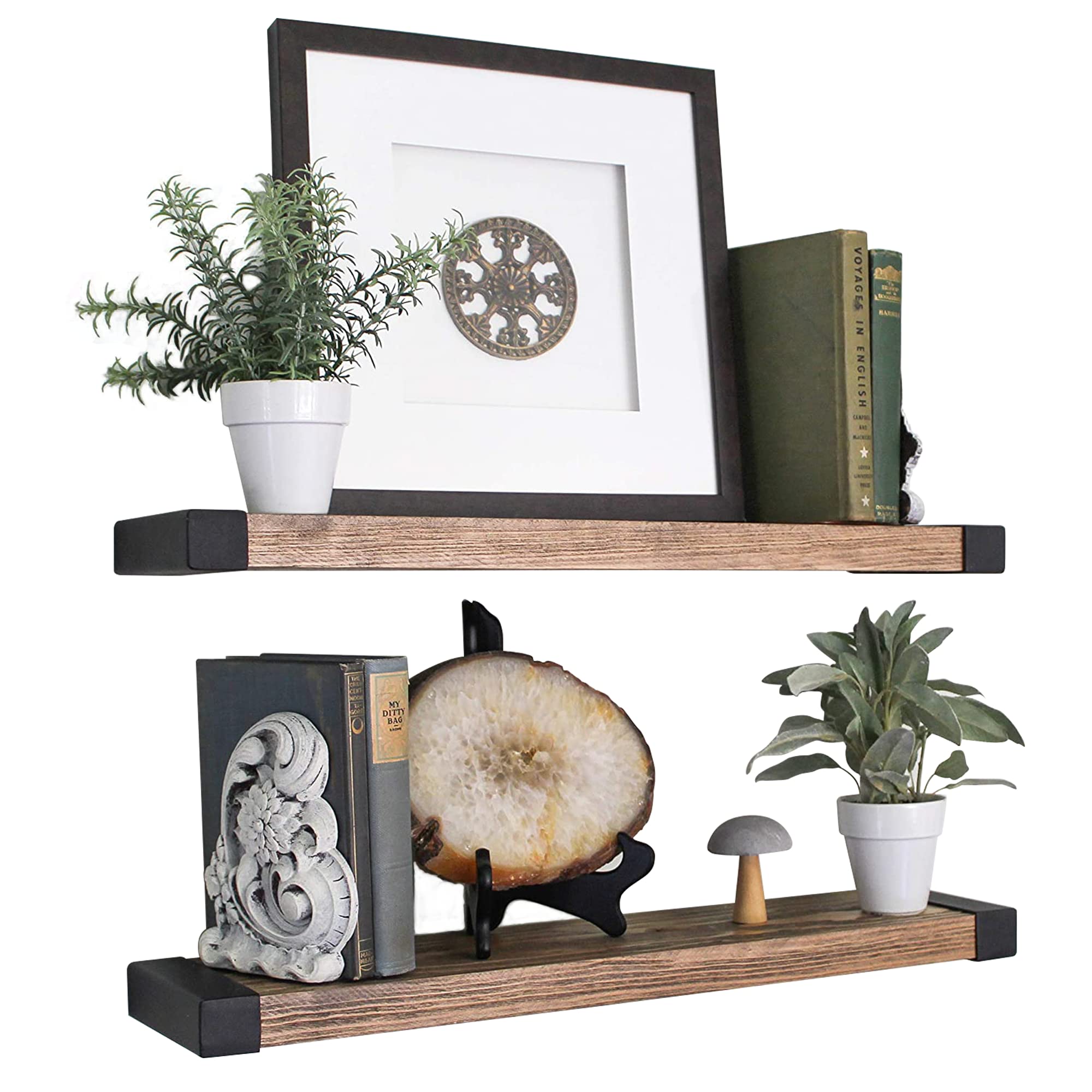 Buy Willow & Grace Designs Floating Shelves Set of 2 Natural Wood for