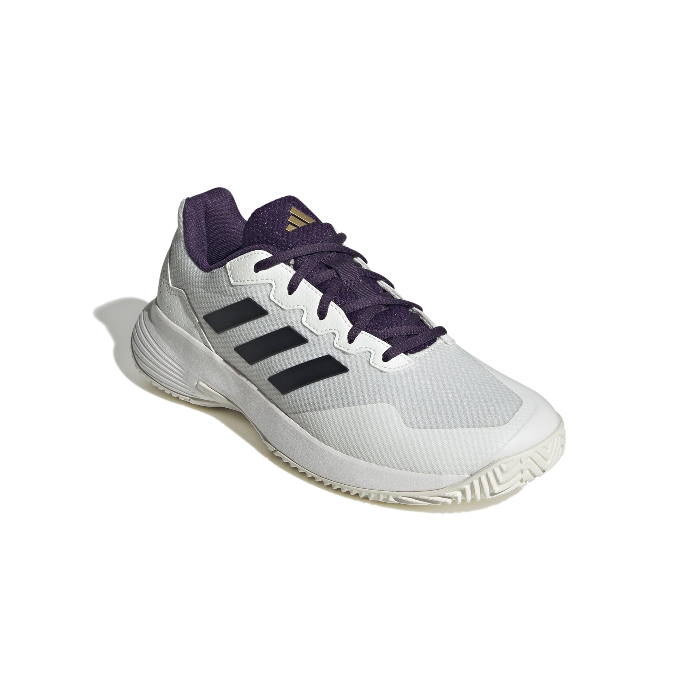 adidas Mężczyźni Gamecourt 2.0 Tennis Shoes, core white/core black/aurora plum, 41 1/3 EU