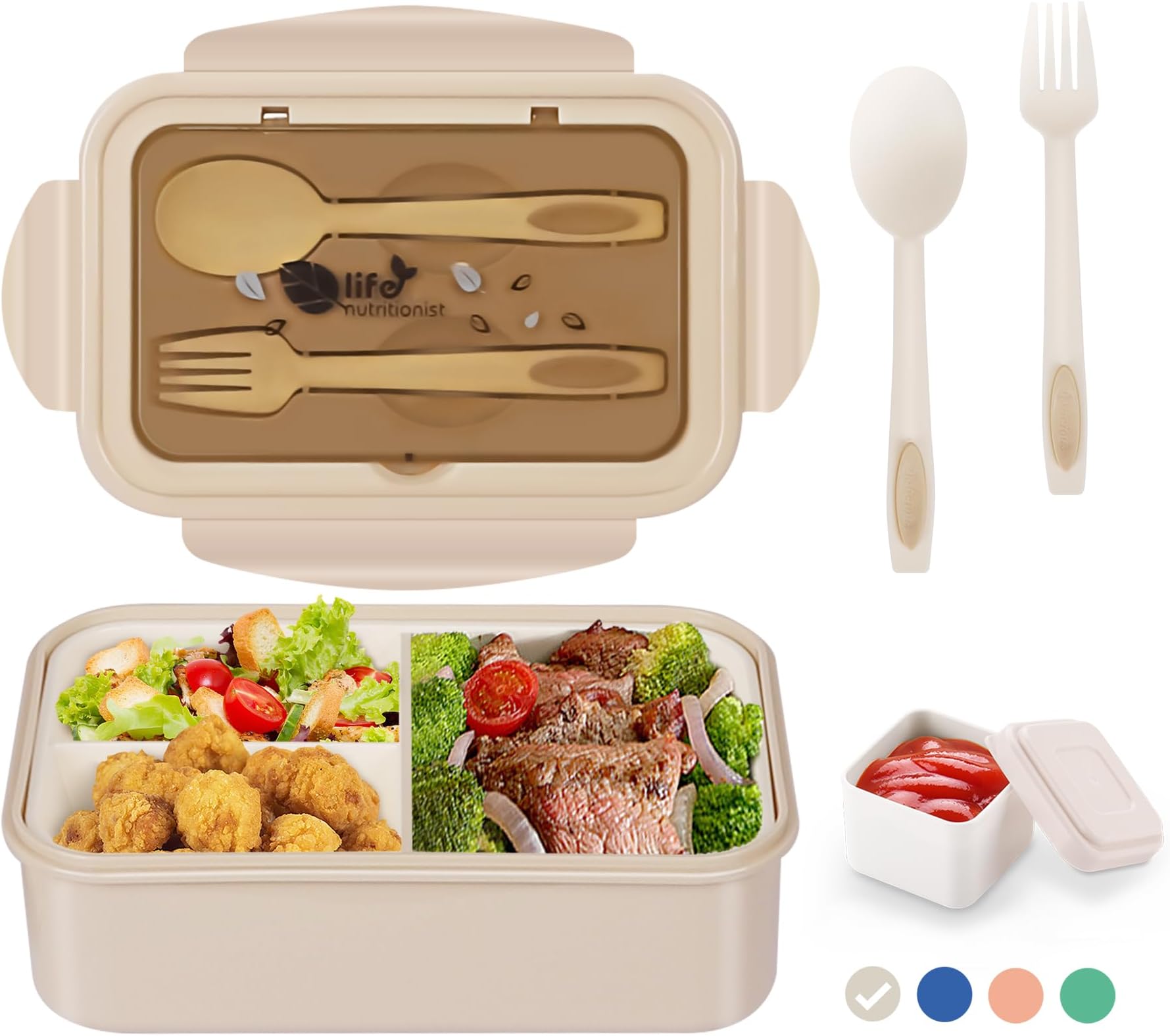 Bento Box für Erwachsene und Kinder, 2000 ml, Doppellagige Lunchbox mit