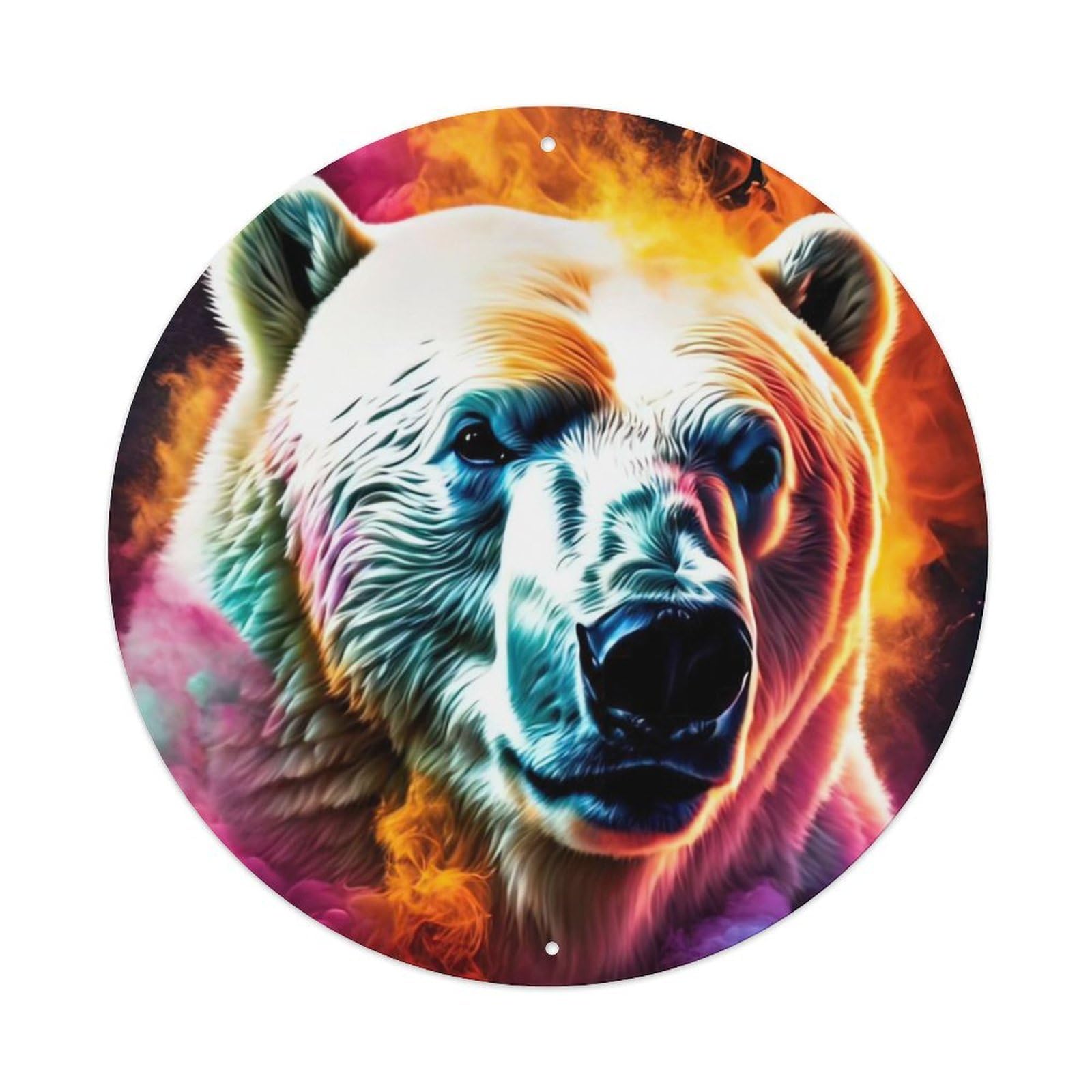 Animal Artwork Polar Bear with A Full Body Vintage Metal Tin Sign Plaque Wall Decor for Cafe, Club Bar, Office, Garden Metal Poster 8x8Inch