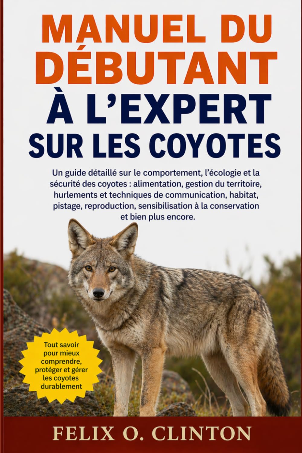 Manuel du débutant à l'expert sur les Coyotes: Un guide détaillé sur le comportement, l'écologie et la sécurité des coyotes : alimentation, gestion du ... pistage, reproduction, sensibilisation