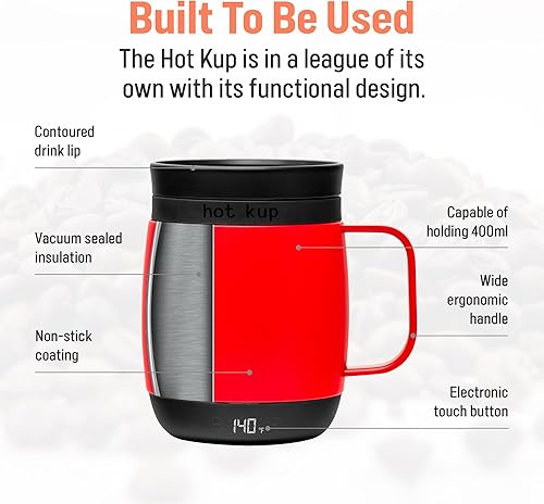 Miniatura 10 de Taza de café calentada de 14 oz con control de temperatura inteligente taza negra