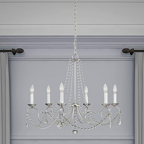 Miniatura 6 de Livex Lighting 6516-48 Pennington Lámpara de araña de 6 luces, hoja de oro antiguo