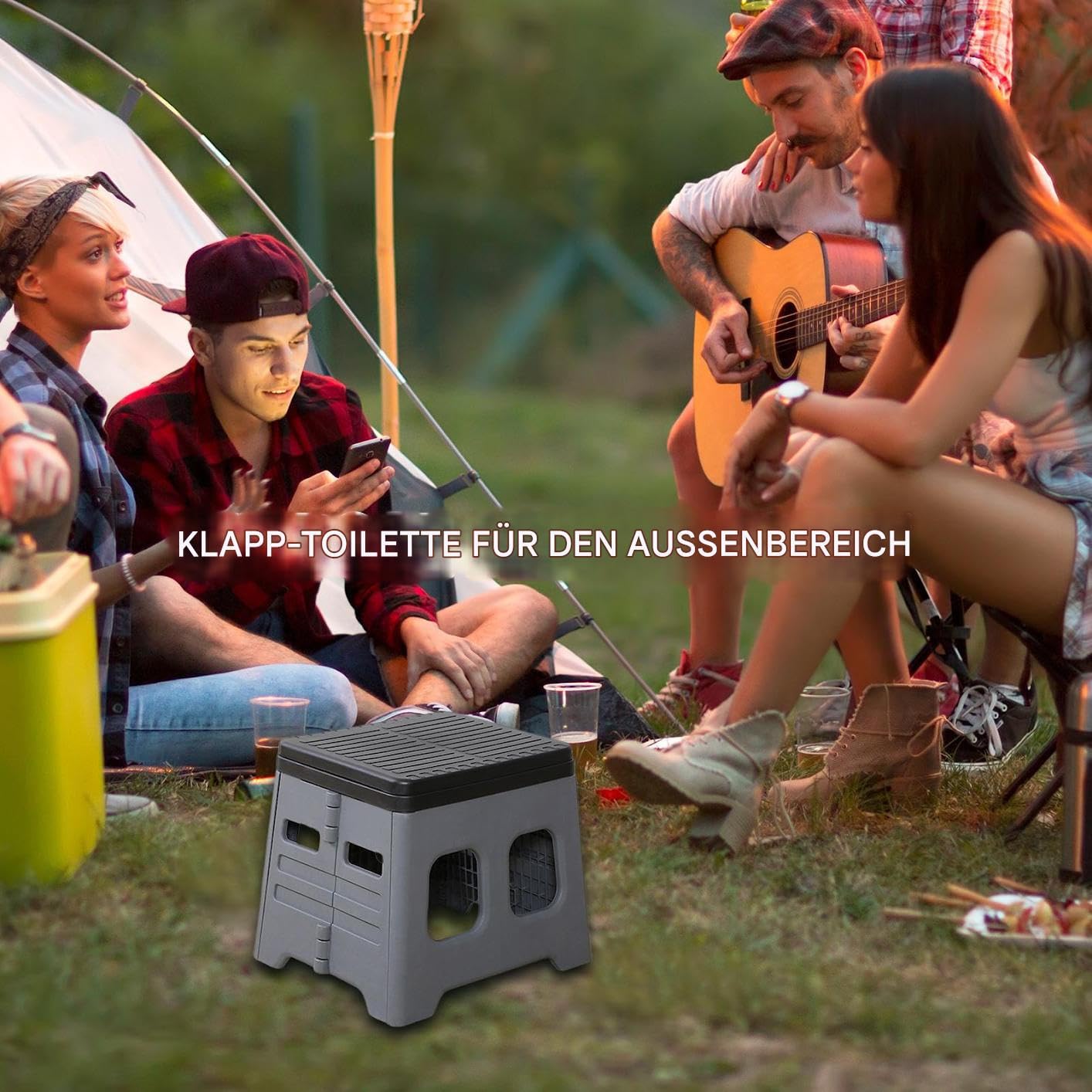 Tragbares Töpfchen für Erwachsene, Reisentöpfchen zum Camping Leichte Camp | Tragbares Badezimmer umfasst Müllsäcke und Versickerungsagenten für die persönliche Pflege