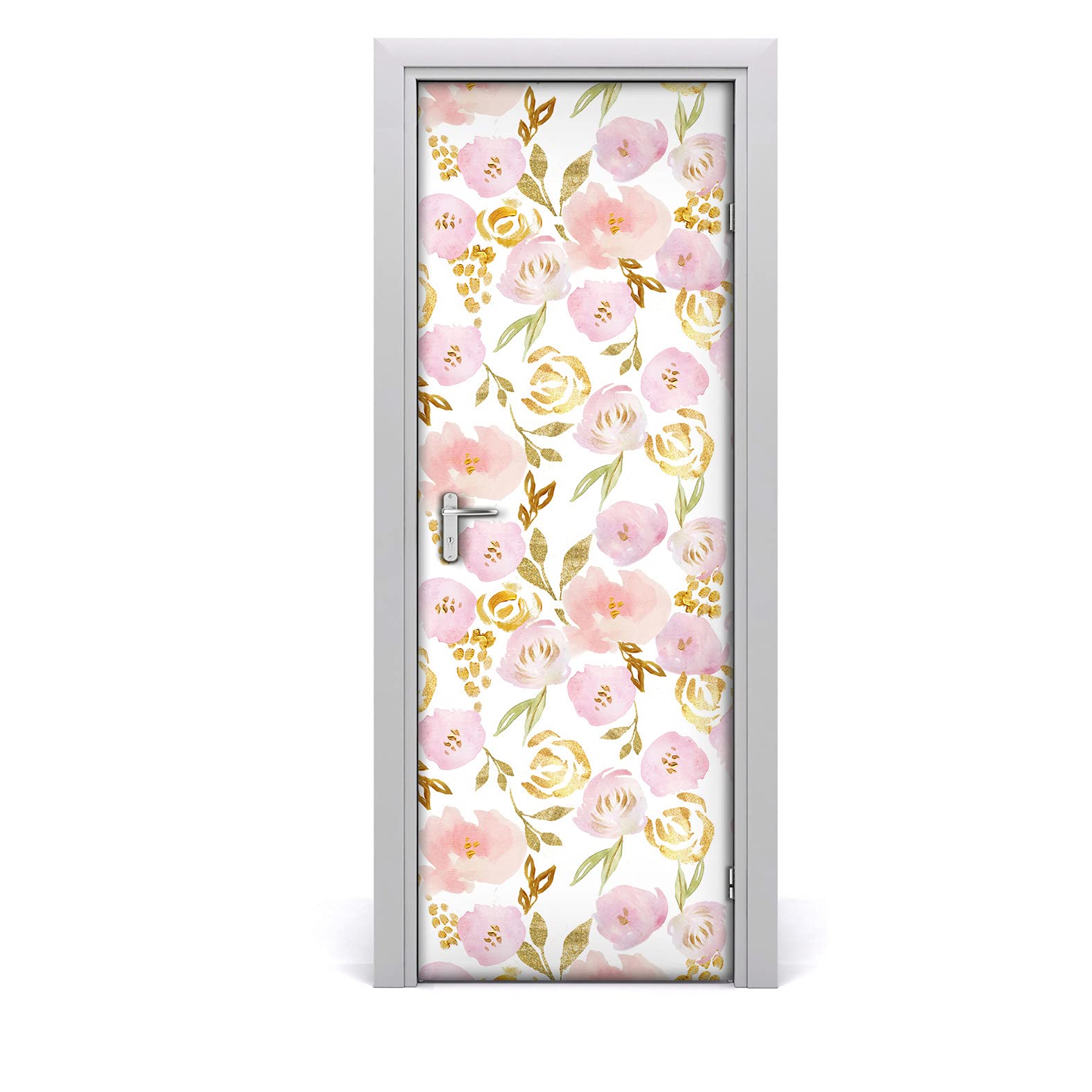 Décoration de porte chambre romantique avec sticker roses 85x200
