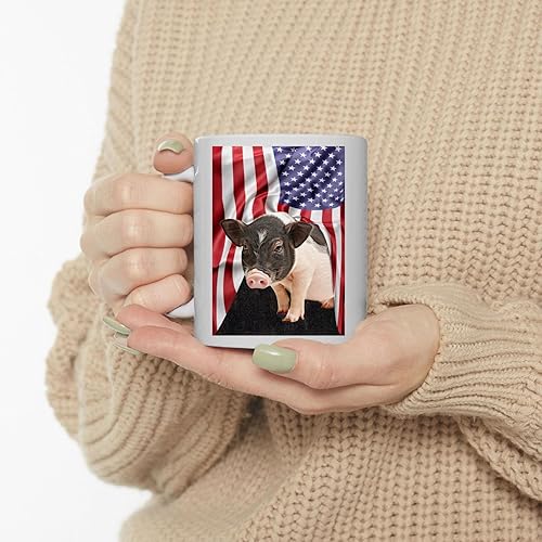 Miniatura 3 de Lovesout Taza de café con diseño temático americano con silla de montar, taza de té de cerámica blanca de 11 onzas, regalos para dueños de mascotas