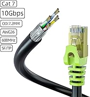 Vista 4 de Cable Ethernet Cat 7 para exteriores de 300 pies, cable de red Cat7 resistente 26 AWG, cable de conexión RJ45, velocidad de transmisión de 10 Gbps