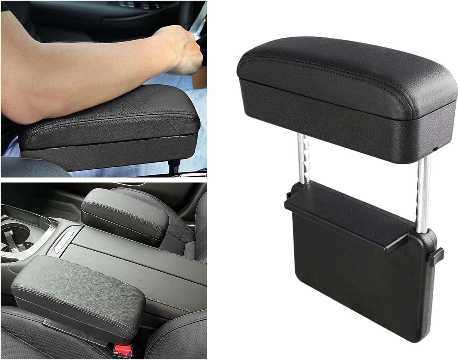 CDEFG Car Armrest Support Elbow Rest Pad Armrest Extender Console Storage Organizer Universal Fit for Most Cars