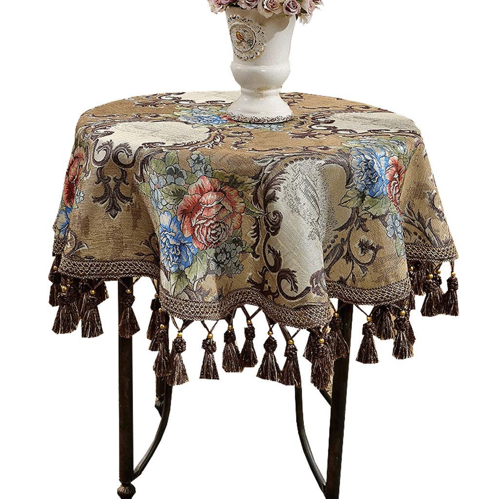Nappe de table ronde européenne contre les taches : habillez votre salon en 140cm