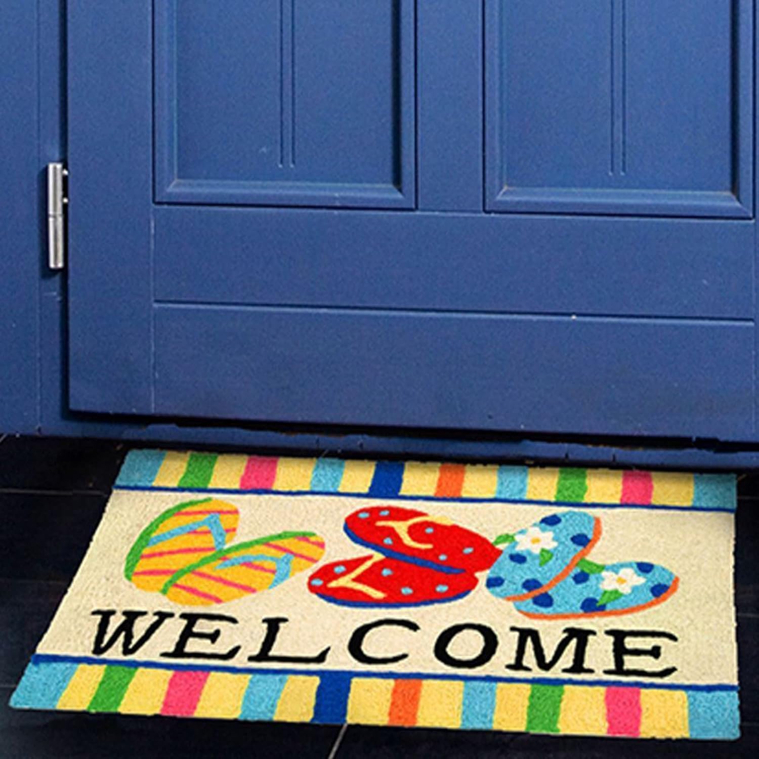 Jellybean Indoor/Outdoor Decorative Flip Flop Welcome Accent Rug - 20" X 30"