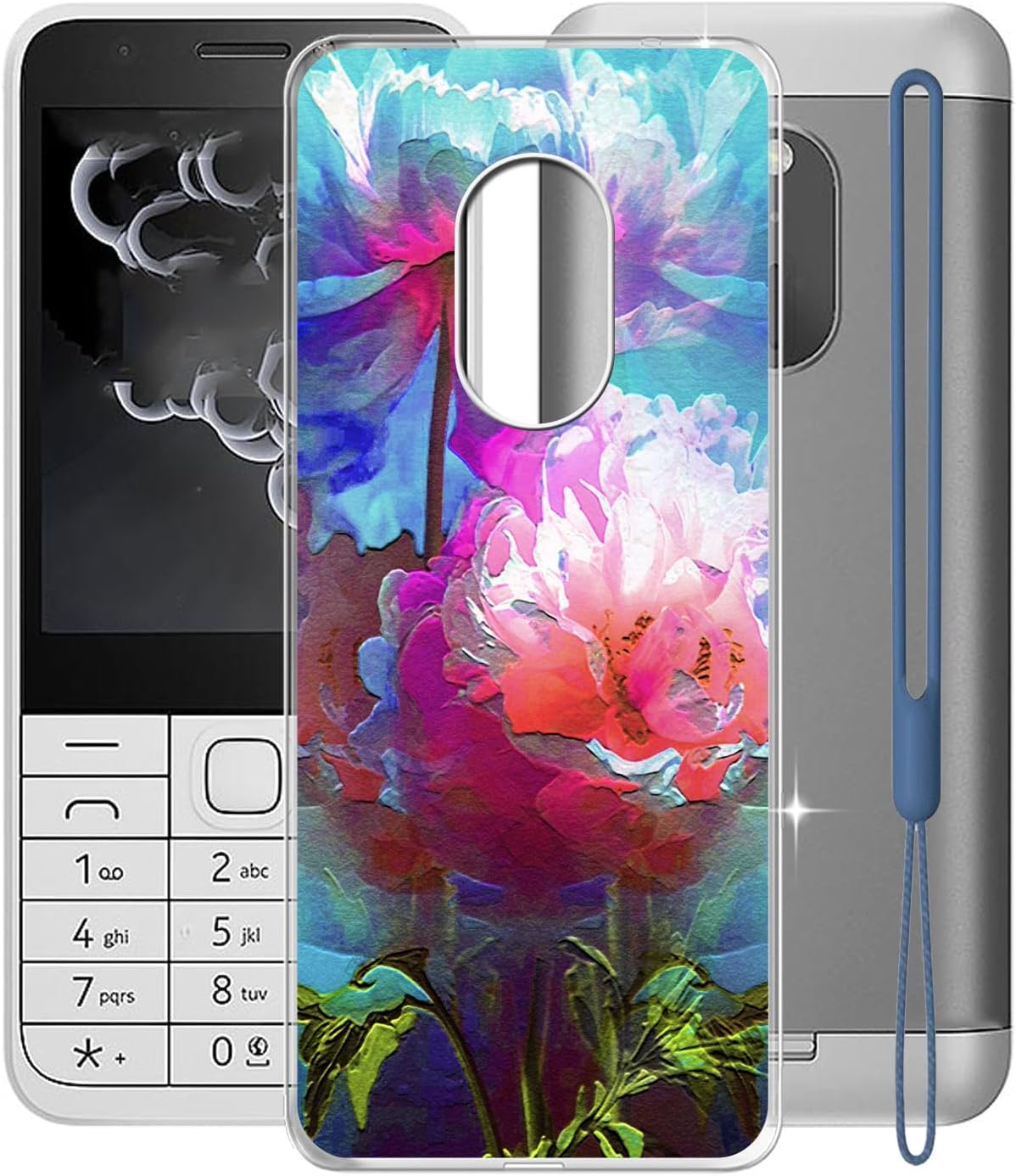 for Nokia 230 2024 Case, WXPPJ Full Body Protection Shockproof Cover Case, Transparent Soft Silicone TPU Back Cover Bumper Phone Case for Nokia 230 2024 (2.80") - XV45